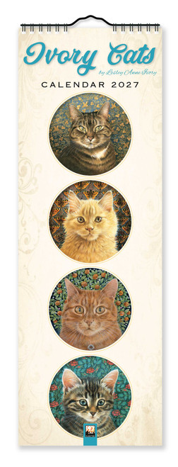 Ivory Cats Slim Calendar 2027 (Art Calendar) by Flame Tree Studio, 9781806941643