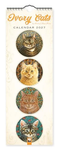 Ivory Cats Slim Calendar 2027 (Art Calendar) by Flame Tree Studio, 9781806941643