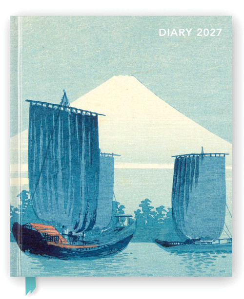 Japanese Woodblocks 2027 Desk Diary Planner - Week to View, Illustrated Throughout by Flame Tree Studio, 9781806941681
