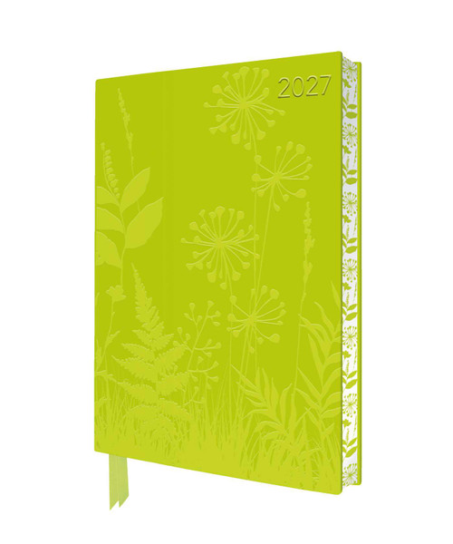 Flower Meadow 2027 Artisan Art Vegan Leather Diary Planner - Page to View with Notes by Flame Tree Studio, 9781806942015