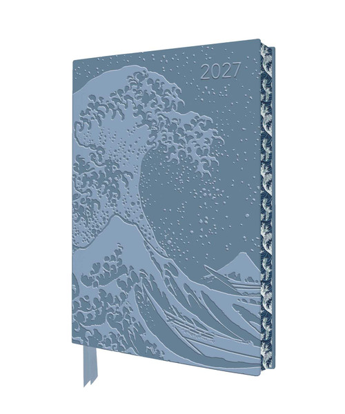 Katsushika Hokusai: The Great Wave 2027 Artisan Art Vegan Leather Diary Planner - Page to View with Notes by Flame Tree Studio, 9781806942046