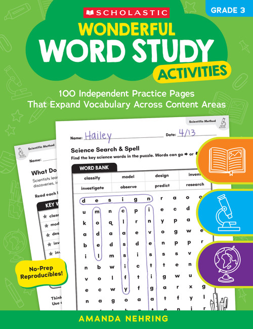 Wonderful Word Study Activities: Grade 3: 100 Independent Practice Pages That Expand Vocabulary Across Content Areas by Amanda Nehring, 9781546152576
