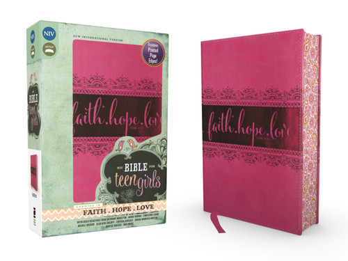 NIV, Bible for Teen Girls, Leathersoft, Pink, Printed Page Edges by Zondervan, 9780310749783