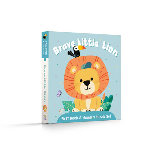 First Book & Wooden Puzzle Set - Brave Little Lion by Little Genius Books, 9781968522346