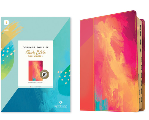 NLT Courage For Life Study Bible for Women, Filament Enabled (LeatherLike, Fierce Pink, Indexed, Red Letter) by New Living Translation, Tyndale, Courage for Life, Ann White, 9798400522697