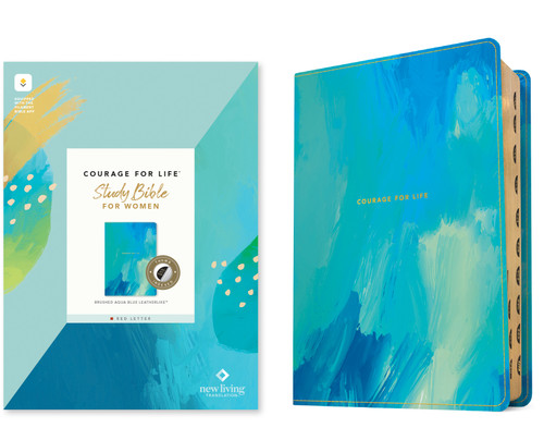 NLT Courage For Life Study Bible for Women, Filament Enabled (LeatherLike, Brushed Aqua Blue, Indexed, Red Letter) by New Living Translation, Tyndale, Courage for Life, Ann White, 9798400522673