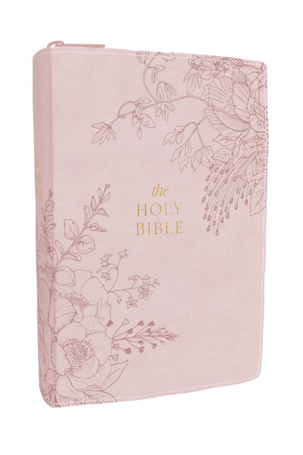 KJV Compact Large Print Bible, Pink Leathersoft Zipper Closure, Red Letter, Comfort Print (Miniature Edition), 9781400355648