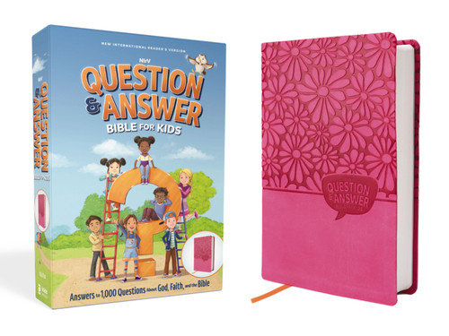 NIrV, Question and Answer Bible for Kids, Leathersoft, Pink, Comfort Print (Answers to 1,000 Questions Kids Ask About God, Faith, and the Bible), 9780310466932