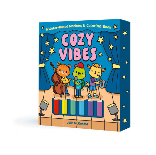 Cozy Vibes: 6 Water-Based Markers and Coloring Book by Jake McDonald, Jake McDonald, 9781398876194