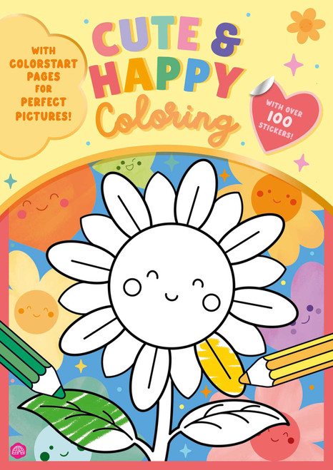 Cute & Happy Coloring (with ColorStart Pages and Over 100 Stickers!) by IglooBooks, Esme Lee, 9781805856863