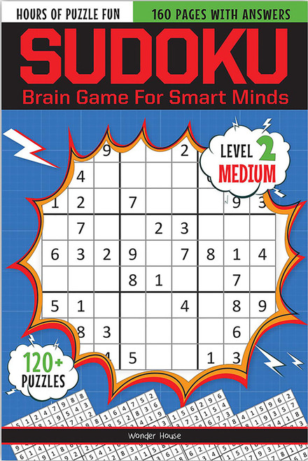 Sudoku - Brain Games For Smart Minds Level 2 Medium : Brain Booster Puzzles for Kids, 120+ Fun Games by Wonder House Books, 9789354403354
