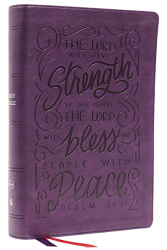 NKJV, Giant Print Center-Column Reference Bible, Verse Art Cover Collection, Leathersoft, Purple, Thumb Indexed, Red Letter, Comfort Print by Thomas Nelson, 9780785292777
