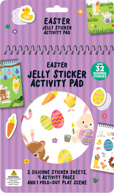 Easter Jelly Sticker Activity Pad (With 32 Reusable Stickers, 2 Silicone Sticker Sheets, 4 Activity Pages and 1 Fold-Out Play Scene) by Dover Publications, 9780486857985