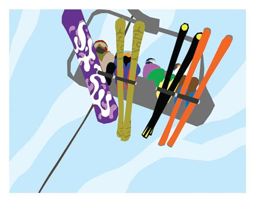 Rocky Mountain Quad Ski Lift Art Print 11x14 by Michael Schafbuch, 9781942402091