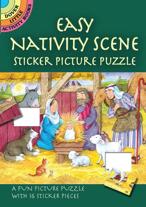 Easy Nativity Scene Sticker Picture Puzzle (Miniature Edition) by Cathy Beylon, 9780486448244