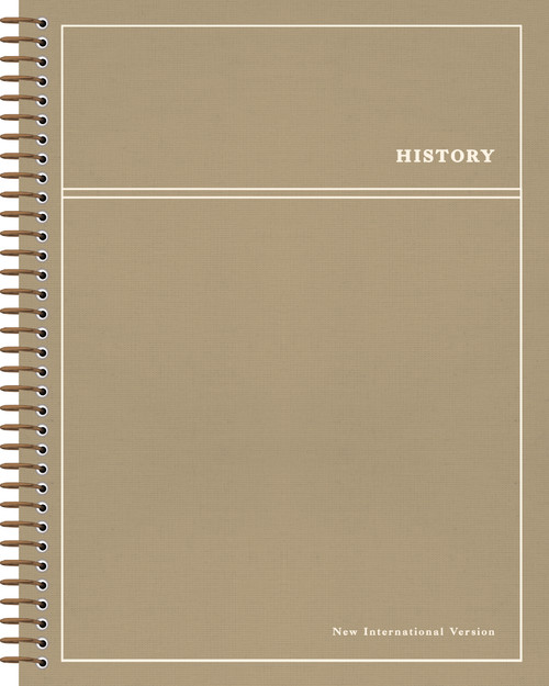 NIV, Journal the Word Bible, History, Spiral-Bound Edition, Single-Column, Cloth Hardcover Spiral, Tan, Comfort Print by Zondervan, 9780310470045