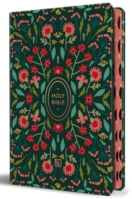 KJV Holy Bible Handy Size Dark with Pink Flowers and Index by KING JAMES VERSION, 9798890989499