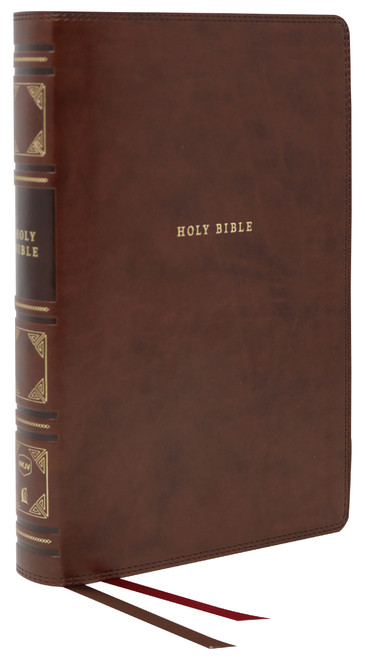 NKJV, Reference Bible, Classic Verse-by-Verse, Center-Column, Leathersoft, Brown, Red Letter, Comfort Print (Holy Bible, New King James Version) by Thomas Nelson, 9780785229568