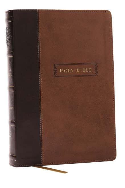 KJV Holy Bible with Apocrypha and 73,000 Center-Column Cross References, Brown Leathersoft, Red Letter, Comfort Print: King James Version by Thomas Nelson, 9781400332038