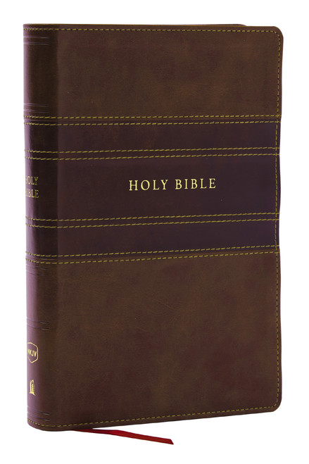 NKJV Personal Size Large Print Bible with 43,000 Cross References, Brown Leathersoft, Red Letter, Comfort Print (Thumb Indexed) by Thomas Nelson, 9781400335428