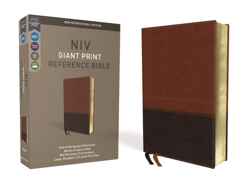 NIV, Reference Bible, Giant Print, Leathersoft, Brown, Red Letter, Comfort Print by Zondervan, 9780310449508