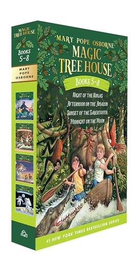 Magic Tree House Books 5-8 Boxed Set (Night of the Ninjas; Afternoon on the Amazon; Sunset of the Sabertooth; Midnight on the Moon) by Mary Pope Osborne, 9780375822667