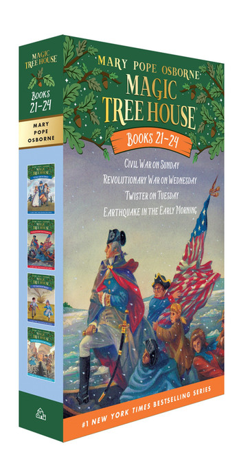 Magic Tree House Books 21-24 Boxed Set (Civil War on Sunday; Revolutionary War on Wednesday; Twister on Tuesday; Earthquake in the Early Morning) by Mary Pope Osborne, Sal Murdocca, 9780385389570