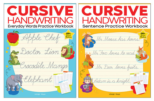 Cursive Handwriting - Everyday Letters and Sentences : Level 2 Practice Workbooks For Children (Set of 2 Books) by Wonder House Books, 9789390183814