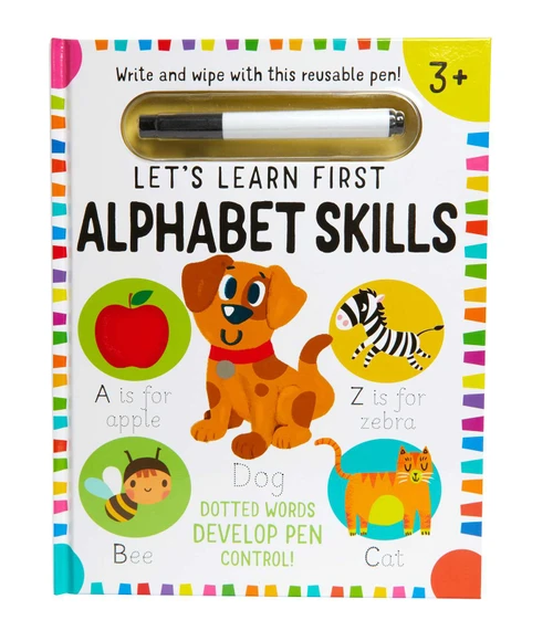 Let's Learn: First Alphabet Skills (Write and Wipe) by Insight Editions, 9781647220419