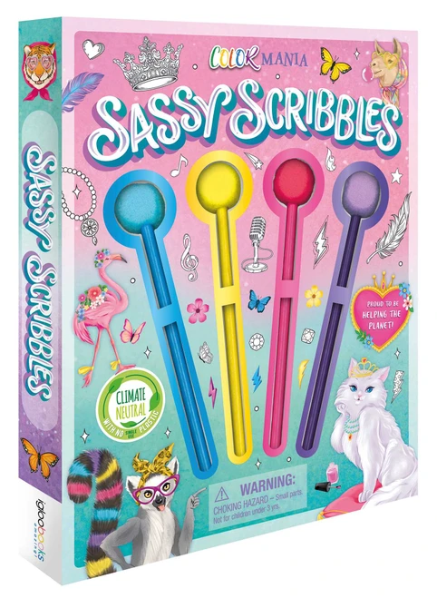 Sassy Scribbles Coloring Kit (with 4 Pom-Pom Color Pencils) by IglooBooks, Fabiana  Attanasio, 9781837715497