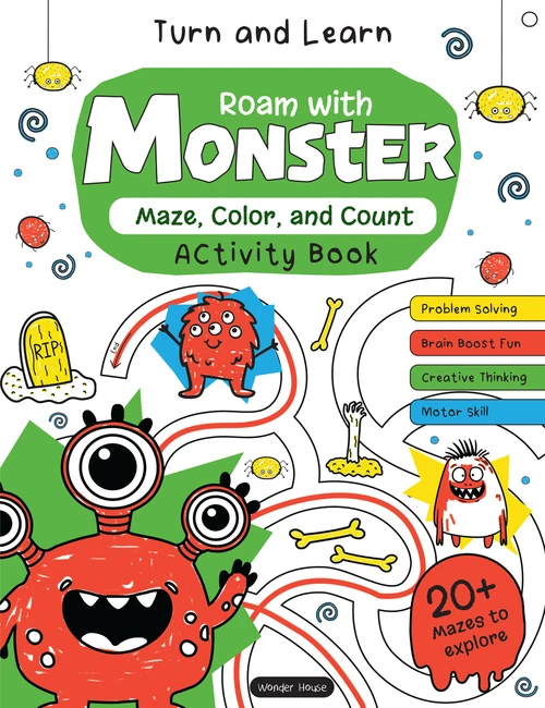 Turn and Learn, Roam with Monsters: Maze, Color and Count Activity Book by Wonder House Books, 9789370891227