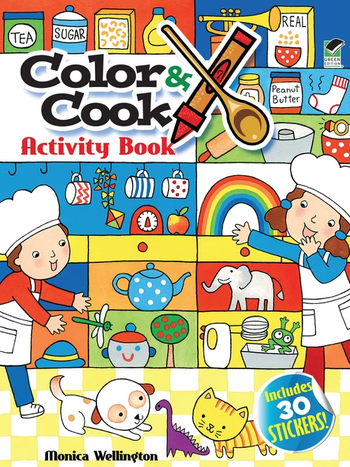 Color & Cook Activity Book with 30 Stickers! by Monica Wellington, 9780486486758