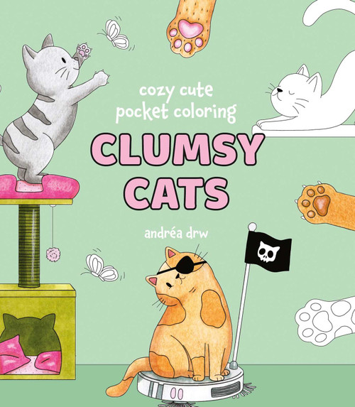 Cozy Cute Pocket Coloring: Clumsy Cats by Andréa Drw, 9798881616083
