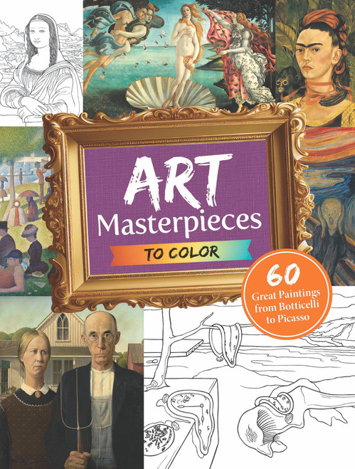 Art Masterpieces to Color (60 Great Paintings from Botticelli to Picasso) by Dover, 9780486433813