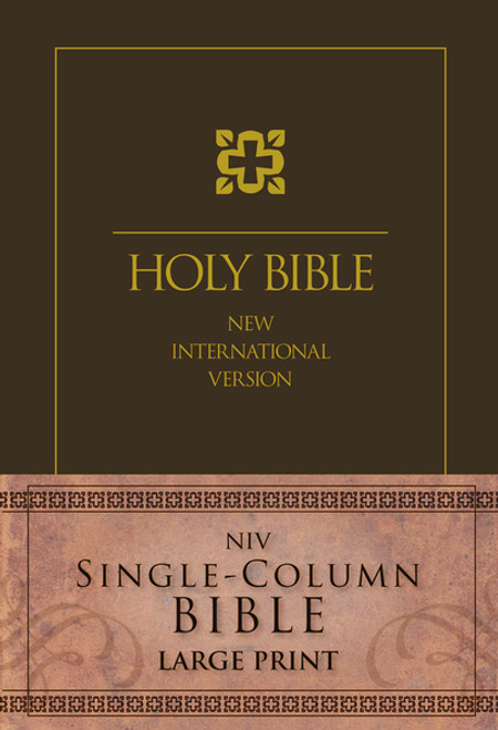 NIV, Single-Column Bible, Large Print, Hardcover, Brown by  Zondervan, 9780310431640