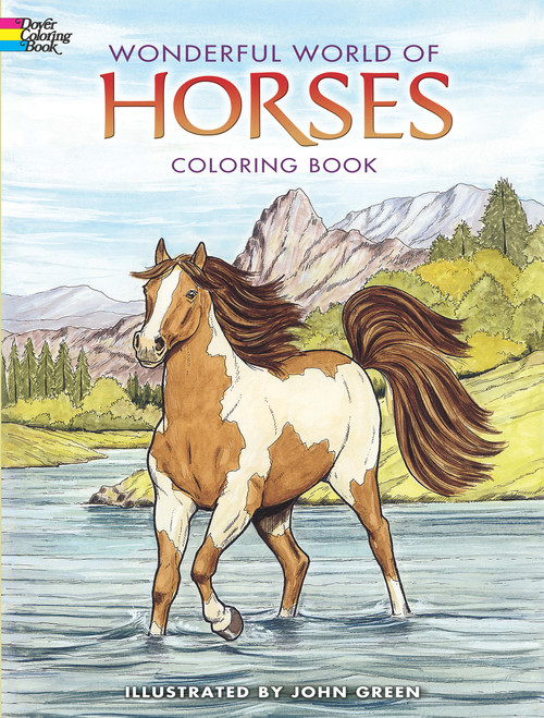 Wonderful World of Horses Coloring Book by John Green, 9780486444659