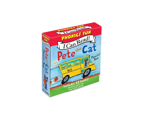 Pete the Cat 12-Book Phonics Fun! (A Box of 12 Mini-Books Featuring Short and Long Vowel Sounds) by James Dean, Kimberly Dean, James Dean, 9780062404527