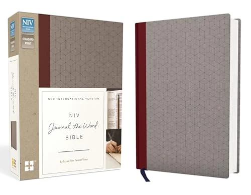 NIV, Journal the Word Bible, Cloth over Board, Red/Gray (Reflect on Your Favorite Verses) by  Zondervan, 9780310447023