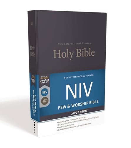 NIV, Church Bible (Pew Bible), Large Print, Hardcover, Blue, Comfort Print by Zondervan, 9780310446323