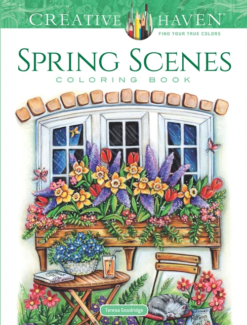 Creative Haven Spring Scenes Coloring Book by Teresa Goodridge, 9780486814124