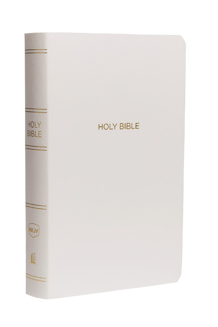 NKJV, Gift and Award Bible, Leather-Look, White, Red Letter, Comfort Print (Holy Bible, New King James Version) by Thomas Nelson, 9780718075163