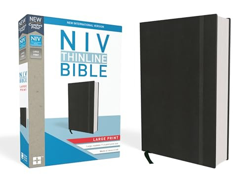 NIV, Thinline Bible, Large Print, Hardcover, Black, Red Letter Edition, Comfort Print by  Zondervan, 9780310448433