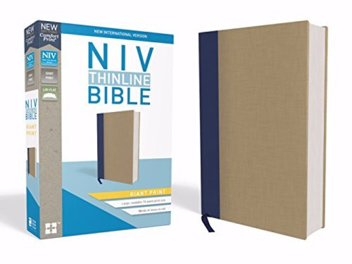 NIV, Thinline Bible, Giant Print, Cloth over Board, Blue/Tan, Red Letter Edition, Comfort Print by  Zondervan, 9780310448570