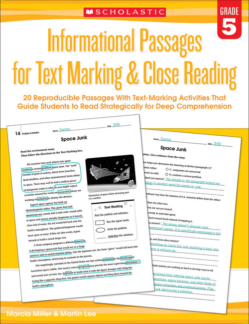 Informational Passages for Text Marking & Close Reading: Grade 5 by Martin Lee, Marcia Miller, 9780545793810