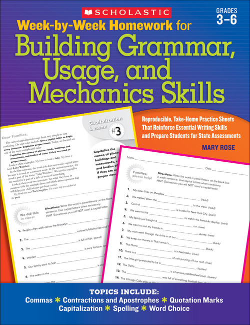 Week-by-Week Homework for Building Grammar, Usage and Mechanics Skills by Mary Rose, 9780545064064