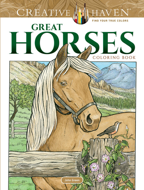 Creative Haven Great Horses Coloring Book by John Green, 9780486817910