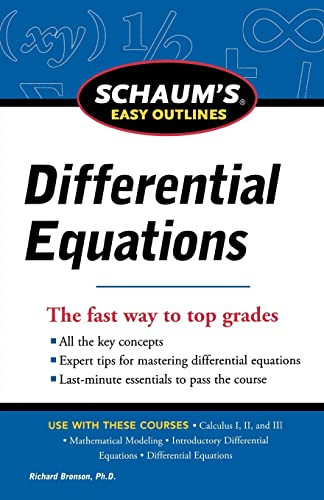 Schaum's Easy Outline of Differential Equations, Revised Edition by Richard Bronson, 9780071779814
