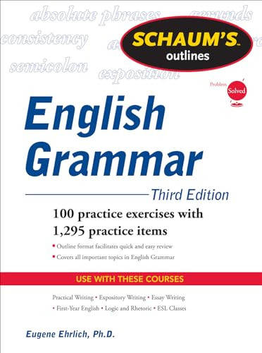 Schaum's Outline of English Grammar, Third Edition by Eugene Ehrlich, 9780071756075