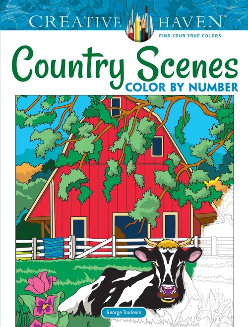 Creative Haven Country Scenes Color by Number Coloring Book by George Toufexis, 9780486822808