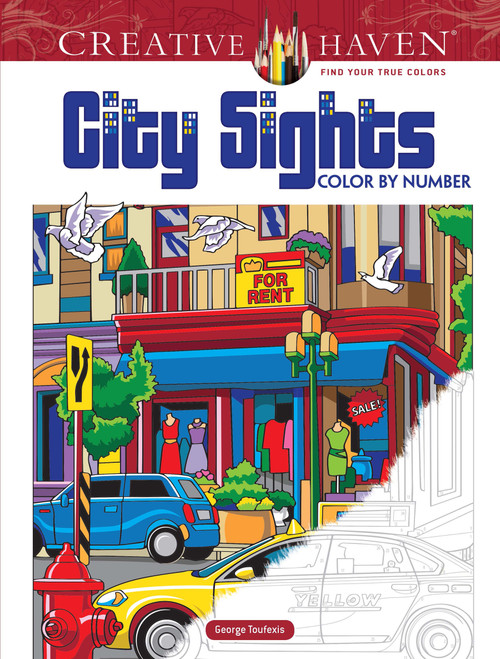 Creative Haven City Sights Color By Number by George Toufexis, 9780486822815